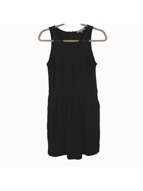 Sandro 1 4 S 36 Black Sleeveless Dress With Mesh Detail